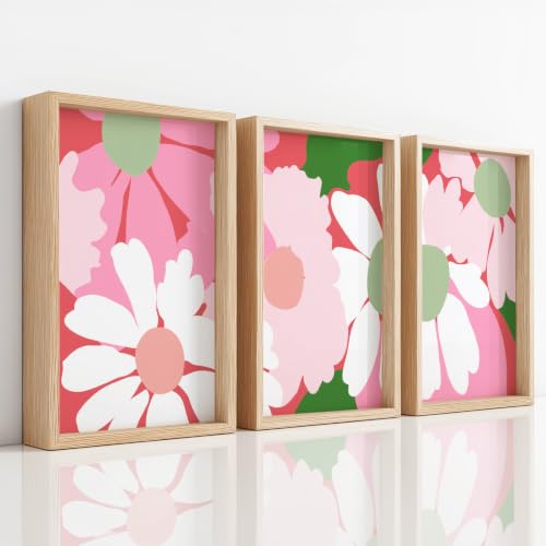 Impression sur toile haut de gamme de fleurs rétro au format 29.7 x 42 cm de style Matisse