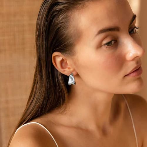 Image of SHERLOVE Chunky Knot Gold Earrings Women Statement Drop Dangle Earrings | 14K Gold Plated Hypoallergenic Lightweight,Trendy Dainty Elegant Cute,Women Gold Jewelry Fashion Accessories Gifts