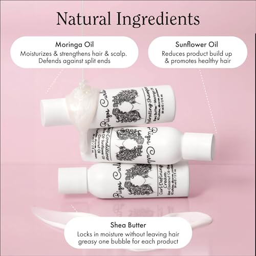 Rizos Curls Trio Travel Curl Kit, Includes Travel Hydrating Shampoo, Travel Deep Conditioner, Travel Curl Cream, Gently Cleanse, Hydrate and Style, For All Curl Patterns 2a - 4c, 3 pack of 2 oz