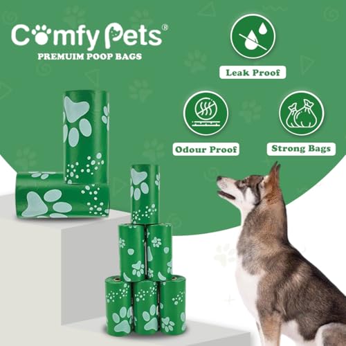 Comfy Pets Poo Bags with Dog Poop Bag Dispenser & Refill Rolls - 12 Dog Poop Bags Rolls (15 Bags Each) - Leak-Proof & Extra Thick Mess-Free Dog Waste Bags - Perfect for Walks & Outdoor Use - Image 7