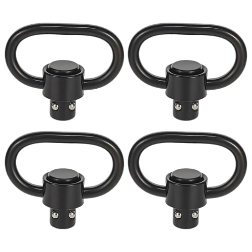 NEATABY Quick Detach Sling Swivel Mounts, 4 Pcs 1.25” Button-Operated Attachments, Two Point and Traditional Sling Swivel