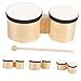Generic Wooden Percussion Drum Bongos Lightweight Musical Instrument Accessories for Early Education and Dance Classes Portable