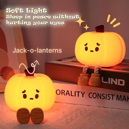 Lámpara de noche recargable de silicona TriPro Calabaza miniatura 2