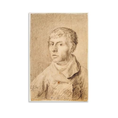 Autoportrait de Caspar David Friedrich : tableau sur toile haut de gamme 60 x 90 cm style galerie