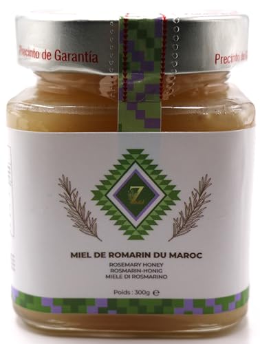 Zayti Miele di rosmarino Marocco 300g - CREMOSI -un miele Raro e unico - 100% Naturale, Raccolto nella Regione di Souss Massa Draa
