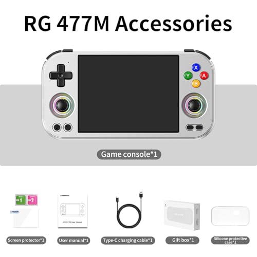 Image of RG477M Handheld Console Retro Aluminum Alloy CNC Dimensity 8300 Android14 4.7 inch Touch Screen WiFi Bluetooth Living Room Joystick RGB Light 5300mAh