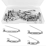 30 Pcs Safety Brooch Pins Set - 4 Sizes Pack, Brooch Pins, Silver Bar Pins with Reliable Back Clasp and Fastener for Pin Badges with Holes