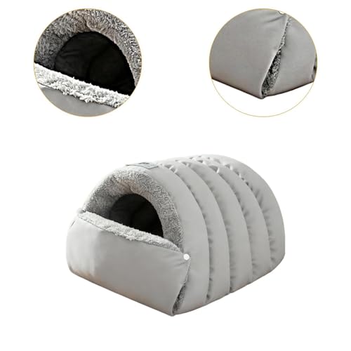 Dôme chat en peluche grise de qualité supérieure avec base stable