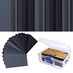 Sandpaper Assorted Wet/ Dry, 102 Pieces 60 to 3000 Grit Sandpaper Assortment, 3 x 5.5 Inch Abrasive Paper Sheet with…