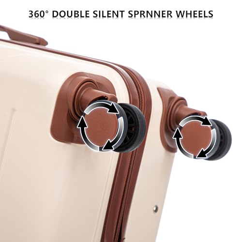 Image of Merax 3 Piece ABS Hardshell Luggage Sets Spinner Wheel Suitcase Suit Case