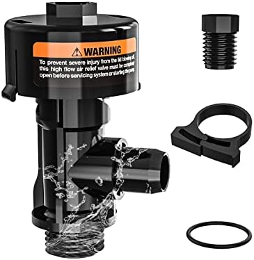 98209803 High Flow Manual Air Relief Valve Replacement for Pentair Pool and Spa Filters, Pool Filter Air Relief Valve, Air Relief Valve for Pool Filter, Includes Relief Valve, Gauge Plug, O-rings.