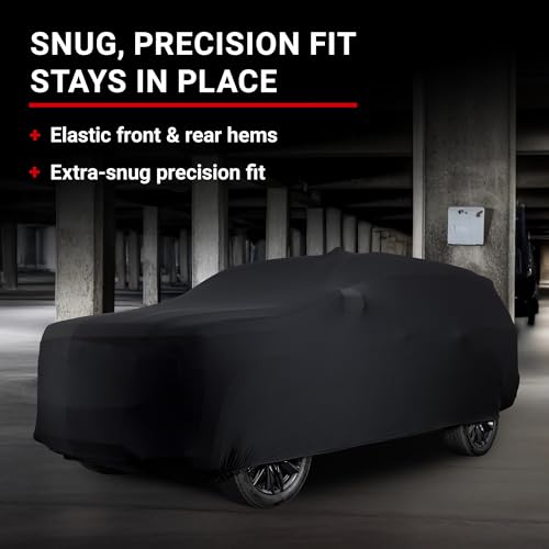 Image of Black Satin Indoor SUV Cover - Size CS07 Cover for Subcompact & Crossover SUVs - Soft, Scratch Resistant, Full Exterior Covers with Extra Snug Precision Fit for Dirt & Dust Protection