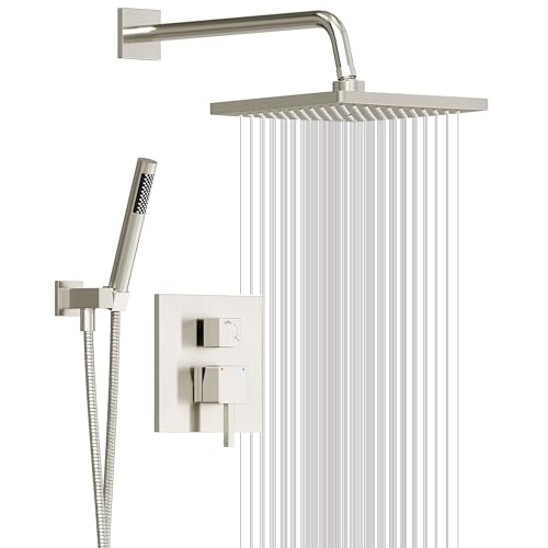 Esnbia Shower System, Shower Faucet Set with Shower Valve, 10 Inches Shower Heads with Handheld...