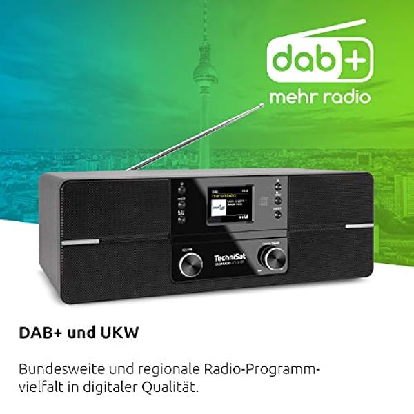 TechniSat DIGITRADIO 371 CD BT - Radio stereo digitale (DAB , FM, lettore CD, Bluetooth, USB, AUX, nero
