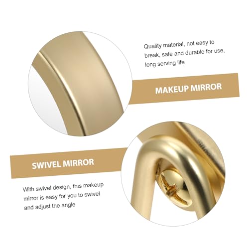 Espejo de maquillaje doble 360 grados con soporte metálico miniatura 3