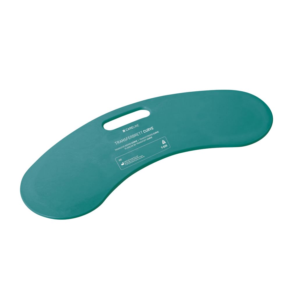 SoNa24 Transferbrett CURVE by Careline Rutschbrett | Transferhilfe | Glideboard grün | Umsetzhilfe zum Transfer von immobilen Menschen
