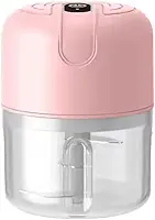 Mini Processador Elétrico Triturador de Alimentos Sem Fio Multifuncional 100ml para Alho Cebola e Temperos (Rosa)