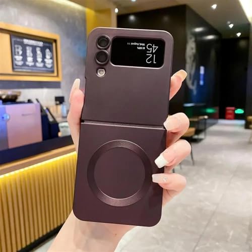 Coque Galaxy Z Flip4 en silicone mat rouge foncé avec charge sans fil