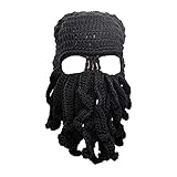Schwarze lustige Mütze Hut Strick Warme Krake geformte Hut Winter Winddicht lustige Cosplay-Hut
