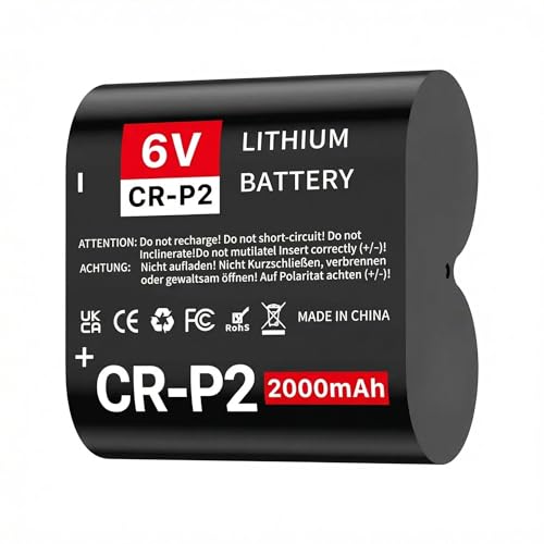 CR-P2 Lithium Batterie 6V 2000mAh kompatibel mit 223A EL223AP DL223A für Kamera Blitzgerät Bewegungsmelder