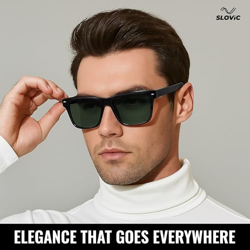 Image of SLOVIC Sunglasses for Men Stylist | UV Protection Goggles for Man | Lightweight & Durable Polycarbonate Material | Unisex Gift for Man & Women | Mens Fashion Sunglasses
