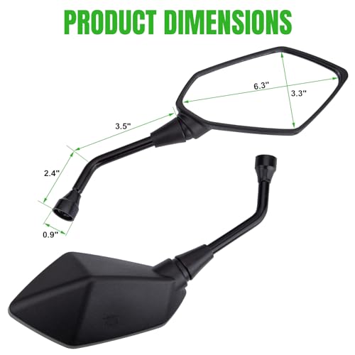 Cicmod CP9279 Motorcycle Rear View Side Mirrors With M8 M10 Threaded Bolts For Motorcycle, Scooter, Atv, Dirt Bike thumb #6