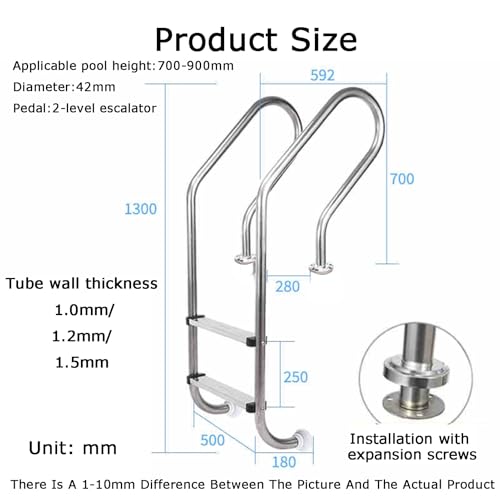 Escalera para piscina de 2 pasos acero inoxidable miniatura 2