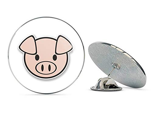 Happy Pink Pig Round Metal 0.75