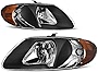 AUTOSAVER88 Headlights Assembly Compatible with 01-07 Dodge Caravan /01-03 Chrysler Voyager /01-04 Chrysler Town &Country /05-07 Town & Country (Fits Base Model ONLY) Black Housing Amber Reflector
