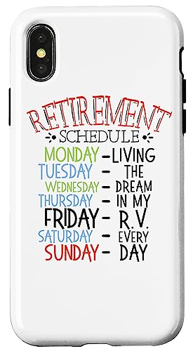 Camping Life Horario de jubilación Furgoneta Autocaravana Carcasa para iPhone X/XS