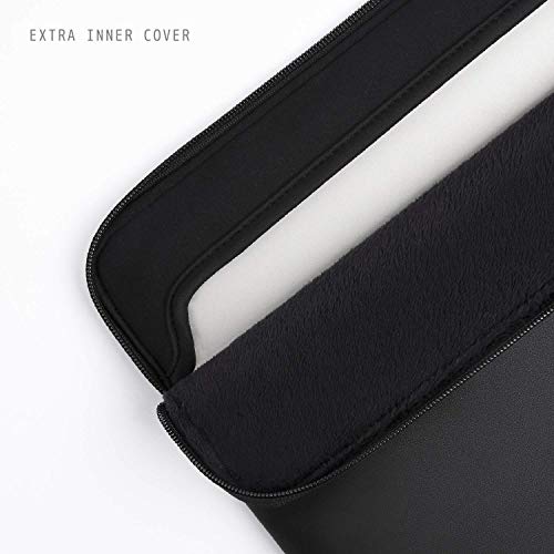 Image of Comfyable Slim Protective Laptop Sleeve 13-13.3 inch Compatible with 13 inch MacBook Pro & MacBook Air, PU Leather Bag Water-Repellent Cover Notebook Computer Case for Mac, Black