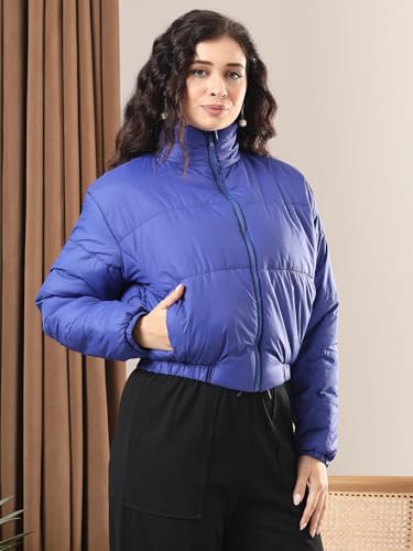Image of KOTTY Women Nylon Full Sleeve Solid Standard Length Puffer Jacket