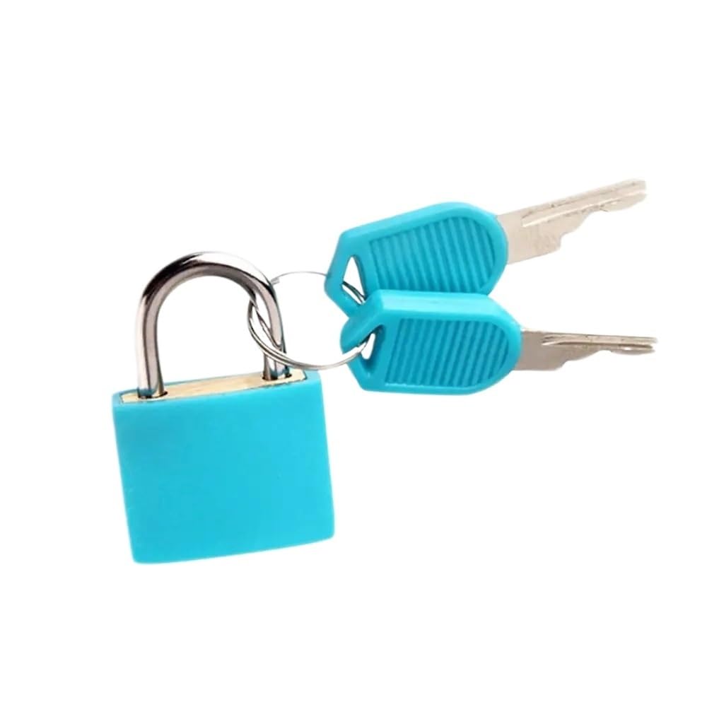 Padlock 2PCS 23 * 30 * 18.5mm Coloured Small Luggage Lock Cabinet Door Bookbag Diary Suitcase Anti-Theft Security Padlock(23mm Sky Blue)