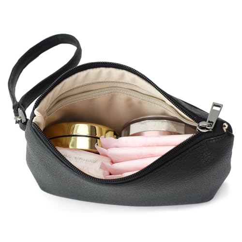 Image of Small Wristlet Wallets for Women, Zip Clutch Bag with Wristlet Pouch, 3-Zipper Original Design