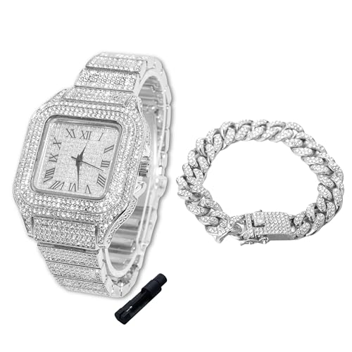 Montre diamants style hip-hop pour les sorties des adolescents