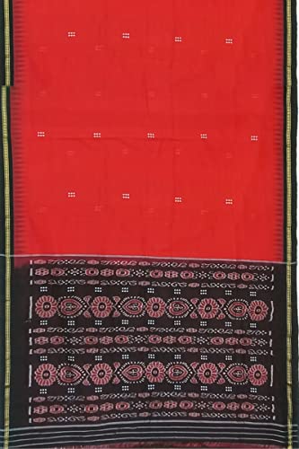 Image of Odisha Sambalpuri Handloom Ikat Women's Cotton Saree, Odisha Handloom Handmade Pure Cotton Khandua Saree, Ikkat Orissa Traditional Handloom Saree Without Blouse