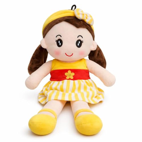 Image of Cute Soft Baby Doll Plush for Kids | Plush Stuffed Toy Doll for Girls & Boys | Super Soft Cuddly Hug Toy Doll | Washable Plush Doll for Girls - 40 CM (Yellow)