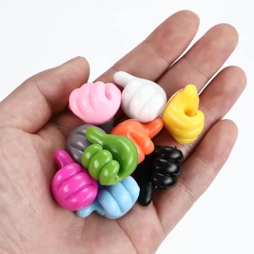 Image of 10 Pack Silicone Thumb Wall Hooks Multicolor Self Adhesive Nail-Free Utility Hooks Multipurpose Cable Organizer Clips Key Hanger Desk Wire Management Decorative Thumb Shape Holder