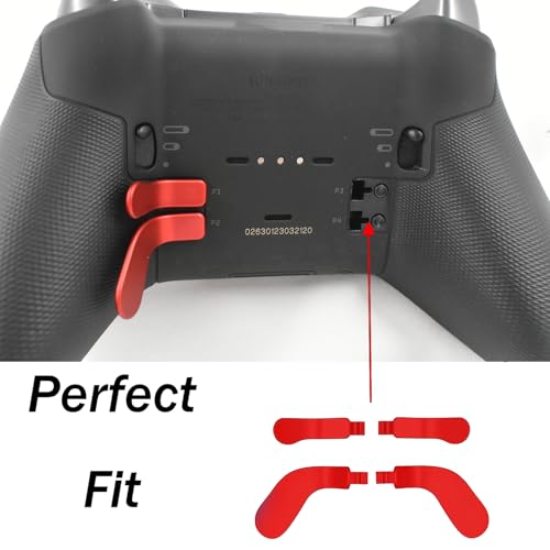 Image of 4 Pcs Elite Control Paddles for Xbox One Elite Controller, Elite Controller Metal Paddles for Xbox One Elite Series 2 /Elite 2 Core Controller, Paddles for Xbox Elite Series 2 Controller(Red)
