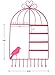 WELL-STRONG Earring Necklace Holder Birdcage Wall Mount Jewelry Organizer Hanger for Girls Pink