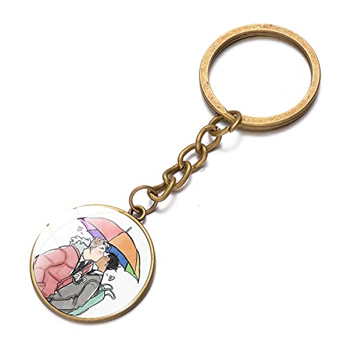 YBRAG Heartstopper Hojas Cristal Cabujón Llavero Dibujos Animados Cómic Nick y Charlie Colgante Llavero Bolsa Coche Gay Accesorios, Silver, 1X Cover