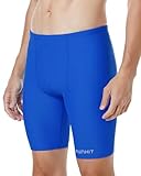 Runhit Swim Jammers for Men Competitive Swim Racing Team Swimsuit Quick Dry Athletic Swimming Shorts UPF 50+ Royal Blue L