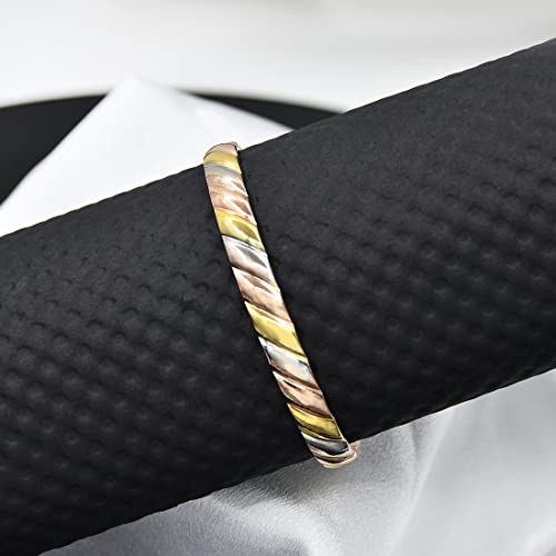 Vicmag Copper Bracelet For Men Women Magnetic Magnet Brazaletes 100% Solid Pure Copper Jewelry Gift Cuff Bangles (Tricolor) #TOP4