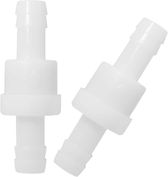 Luomorgo 2 Pcs 3/8" Inline Check Valve - PVDF Plastic One-Way Non-Return Air Check Valve - Ozone Resistant for Fuel, Oil, Water, Air, Gas Pumps & Systems