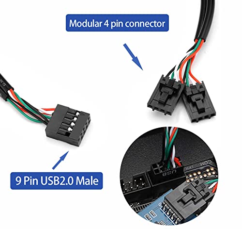 Nest Warehouse 9Pin Usb Header Splitter Male 1 To 4 Female Extension Usb 2.0 Motherboard Usb 2.0 Adapter, Converter Mb Usb Adapter 9Pin Internal Usb Hub Port Multiplier #TOP5