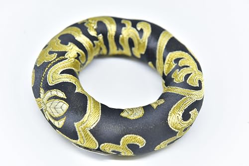 4 inch Red Colors Silk Ring Cushion Best for Bowl size 3'-6' made in Nepal (Black)