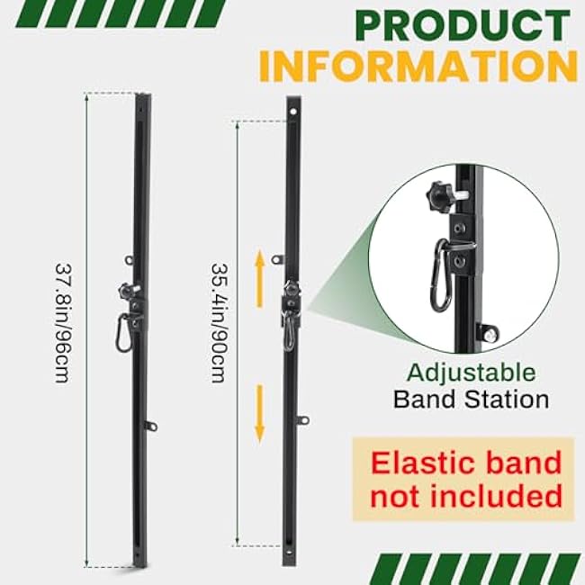 Resistance Bands Wall Mount System Adjustable Wall Anchor 35.5in Metal Gym Station for Exercises Home Fitness Workout Athletic Training,Resistance Bands Not Included