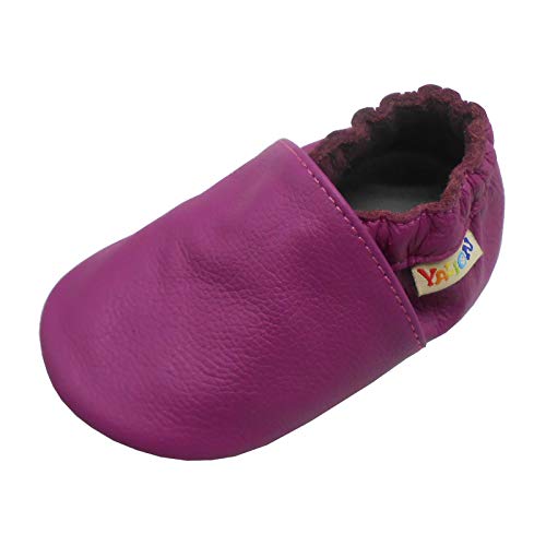 YALION Baby Soft Sole Leather Shoes Infant Toddler Tassels Moccasin (Dark Pink, 0_Months)
