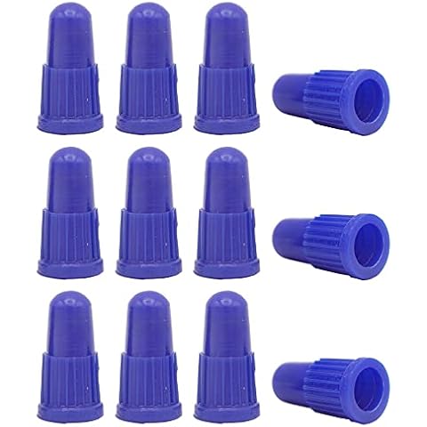 12 Stück YOU.S Fahrrad Ventilkappen Sclaverand Ventil Ø 5 mm Kunststoff in Blau Cover