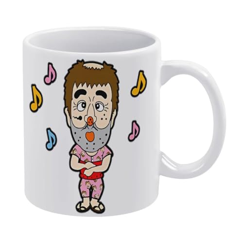 志村けん だいじょうぶだぁ 33ップ グラス コーヒーカッマグ 磁器 二重構造 陶器カップ 耐熱 ウォーターカップ マグカップ カスタムメイド スープカップ ド ハンドル 湯飲み